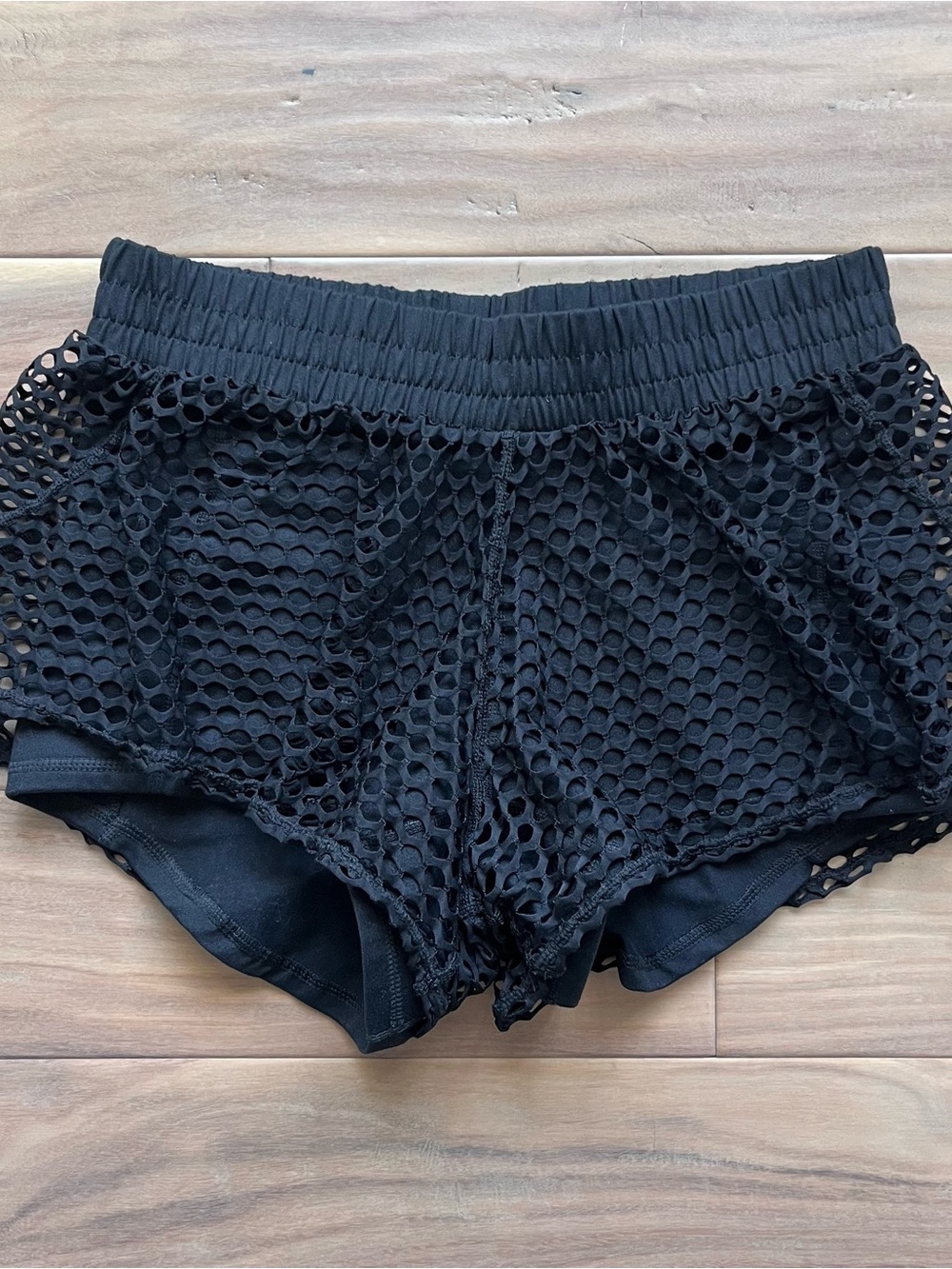 POPFLEX Black Layered Mesh Athletic Shorts